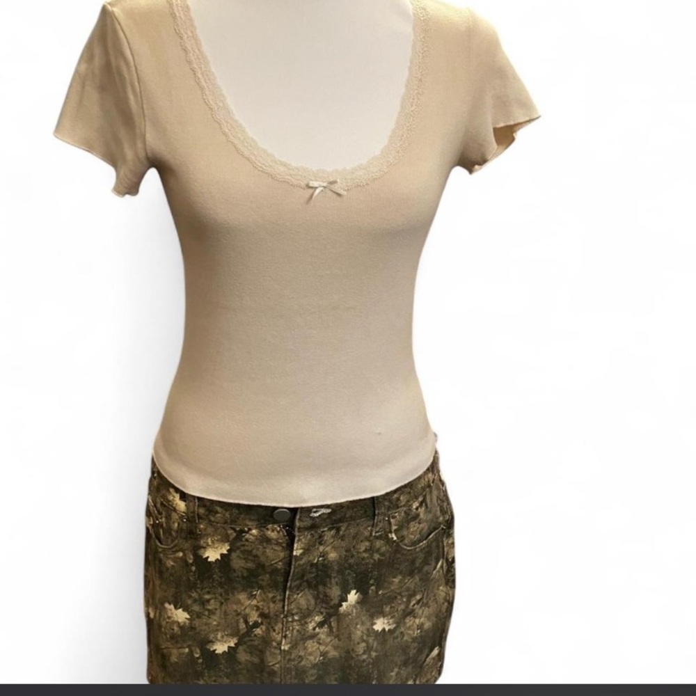 Forever 21 Black and Cream super Mini Skirt camo print